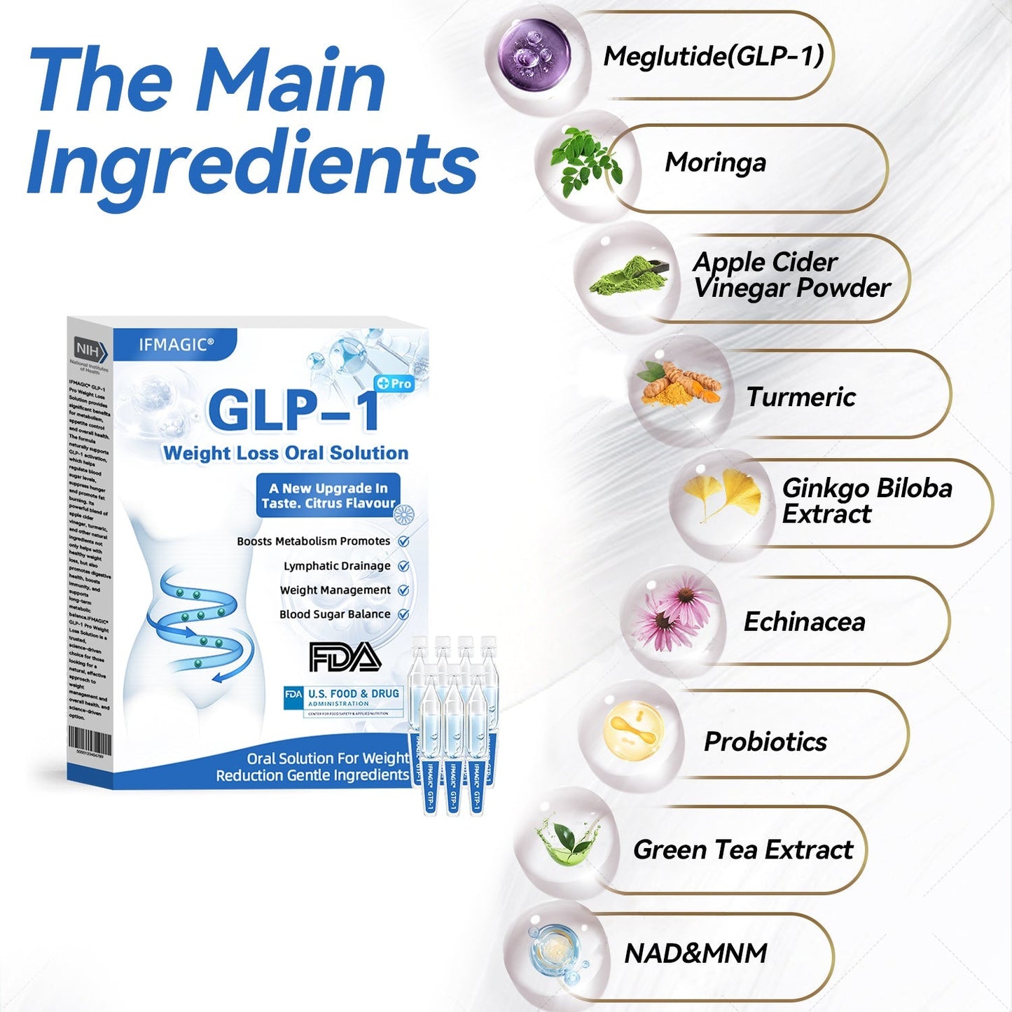 IFMAGIC® GLP-1 Pro Weight Loss Oral Solution✅One dose a day — see results in 7 days👩⚕️Suitable for obesity, cardiovascular diseases, diabetes, sleep apnea, high cholesterol and blood lipids, joint problems, and various other conditions 🌹