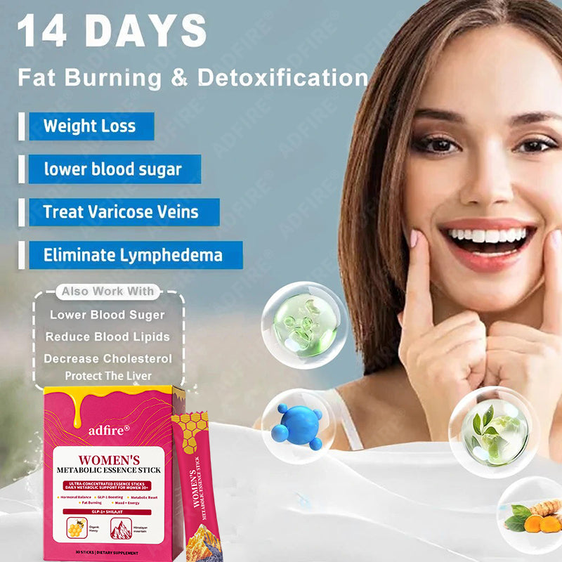 ADFIRE® BALANCE BURN BEAUTIFY WOMEN'S GLP-1+SHILAJIT+ ROYAL JELLY METABOLIC ESSENCE STICK
