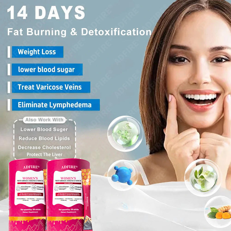 ADFIRE® BALANCE BURN BEAUTIFY WOMEN'S GLP-1+SHILAJIT+ ROYAL JELLY METABOLIC ESSENCE STICK