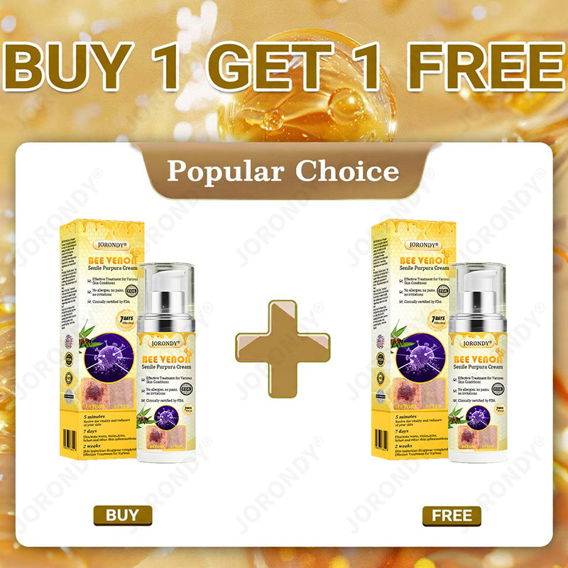 🐝 JORONDY® Bee Venom Senile Purpura Cream:Still struggling? Get a Second Box at an extra 30% Off – One for Home, One for On-the-Go!