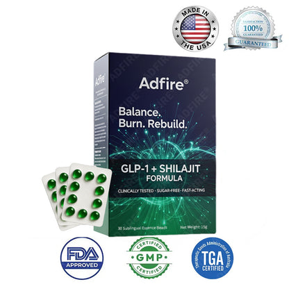 𝐀𝐝𝐟𝐢𝐫𝐞® 𝐆𝐋𝐏-𝟏 + 𝐒𝐡𝐢𝐥𝐚𝐣𝐢𝐭 𝐃𝐮𝐚𝐥-𝐂𝐨𝐫𝐞 𝐌𝐞𝐭𝐚𝐛𝐨𝐥𝐢𝐜 & 𝐑𝐞𝐬𝐭𝐨𝐫𝐚𝐭𝐢𝐨𝐧 𝐔𝐥𝐭𝐫𝐚-𝐂𝐨𝐧𝐜𝐞𝐧𝐭𝐫𝐚𝐭𝐞𝐝 𝐄𝐬𝐬𝐞𝐧𝐜𝐞 𝐁𝐞𝐚𝐝𝐬 — 𝐒𝐜𝐢𝐞𝐧𝐭𝐢𝐟𝐢𝐜 𝐅𝐚𝐭 𝐁𝐮𝐫𝐧 × 𝐇𝐞𝐫𝐛𝐚𝐥 𝐑𝐞𝐣𝐮𝐯𝐞𝐧𝐚𝐭𝐢𝐨𝐧, 𝐅𝐮𝐥𝐥𝐲 𝐀𝐜𝐭𝐢𝐯𝐚𝐭𝐢𝐧𝐠 𝐭𝐡𝐞 𝐁𝐨𝐝𝐲’𝐬 𝐌𝐞𝐭𝐚𝐛𝐨𝐥𝐢𝐜 𝐒𝐲𝐬𝐭𝐞𝐦 (✅ 𝐁𝐥𝐨𝐨𝐝 𝐒𝐮𝐠𝐚𝐫 𝐂𝐨𝐧𝐭𝐫𝐨𝐥, 𝐅𝐚𝐭 𝐋𝐨𝐬𝐬, 𝐇𝐞𝐚𝐫𝐭 𝐇𝐞𝐚𝐥𝐭𝐡, 𝐀𝐧𝐭𝐢-𝐀𝐠𝐢𝐧𝐠)