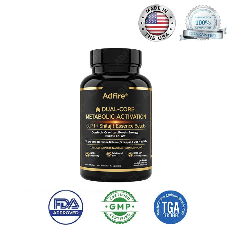 𝐀𝐝𝐟𝐢𝐫𝐞® 𝐆𝐋𝐏-𝟏 + 𝐒𝐡𝐢𝐥𝐚𝐣𝐢𝐭 𝐃𝐮𝐚𝐥-𝐂𝐨𝐫𝐞 𝐌𝐞𝐭𝐚𝐛𝐨𝐥𝐢𝐜 & 𝐑𝐞𝐬𝐭𝐨𝐫𝐚𝐭𝐢𝐨𝐧 𝐔𝐥𝐭𝐫𝐚-𝐂𝐨𝐧𝐜𝐞𝐧𝐭𝐫𝐚𝐭𝐞𝐝 𝐄𝐬𝐬𝐞𝐧𝐜𝐞 𝐁𝐞𝐚𝐝𝐬 — 𝐒𝐜𝐢𝐞𝐧𝐭𝐢𝐟𝐢𝐜 𝐅𝐚𝐭 𝐁𝐮𝐫𝐧 × 𝐇𝐞𝐫𝐛𝐚𝐥 𝐑𝐞𝐣𝐮𝐯𝐞𝐧𝐚𝐭𝐢𝐨𝐧, 𝐅𝐮𝐥𝐥𝐲 𝐀𝐜𝐭𝐢𝐯𝐚𝐭𝐢𝐧𝐠 𝐭𝐡𝐞 𝐁𝐨𝐝𝐲’𝐬 𝐌𝐞𝐭𝐚𝐛𝐨𝐥𝐢𝐜 𝐒𝐲𝐬𝐭𝐞𝐦 (✅ 𝐁𝐥𝐨𝐨𝐝 𝐒𝐮𝐠𝐚𝐫 𝐂𝐨𝐧𝐭𝐫𝐨𝐥, 𝐅𝐚𝐭 𝐋𝐨𝐬𝐬, 𝐇𝐞𝐚𝐫𝐭 𝐇𝐞𝐚𝐥𝐭𝐡, 𝐀𝐧𝐭𝐢-𝐀𝐠𝐢𝐧𝐠)
