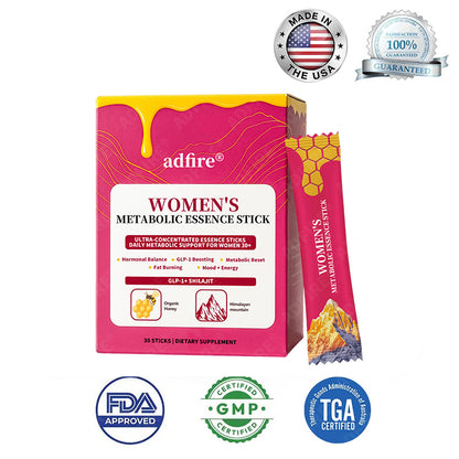 ADFIRE® BALANCE BURN BEAUTIFY ESENCIA METABÓLICA PARA MUJERES GLP-1 + SHILAJIT + JALEA REAL EN BARRA