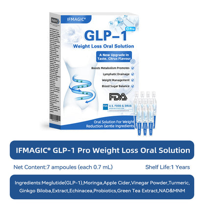 IFMAGIC® GLP-1 Pro Weight Loss Oral Solution✅One dose a day — see results in 7 days👩‍⚕️Suitable for obesity, cardiovascular diseases, diabetes, sleep apnea, high cholesterol and blood lipids, joint problems, and various other conditions 🌹