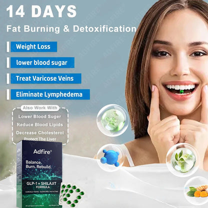 𝐀𝐝𝐟𝐢𝐫𝐞® 𝐆𝐋𝐏-𝟏 + 𝐒𝐡𝐢𝐥𝐚𝐣𝐢𝐭 𝐃𝐮𝐚𝐥-𝐂𝐨𝐫𝐞 𝐌𝐞𝐭𝐚𝐛𝐨𝐥𝐢𝐜 & 𝐑𝐞𝐬𝐭𝐨𝐫𝐚𝐭𝐢𝐨𝐧 𝐔𝐥𝐭𝐫𝐚-𝐂𝐨𝐧𝐜𝐞𝐧𝐭𝐫𝐚𝐭𝐞𝐝 𝐄𝐬𝐬𝐞𝐧𝐜𝐞 𝐁𝐞𝐚𝐝𝐬 — 𝐒𝐜𝐢𝐞𝐧𝐭𝐢𝐟𝐢𝐜 𝐅𝐚𝐭 𝐁𝐮𝐫𝐧 × 𝐇𝐞𝐫𝐛𝐚𝐥 𝐑𝐞𝐣𝐮𝐯𝐞𝐧𝐚𝐭𝐢𝐨𝐧, 𝐅𝐮𝐥𝐥𝐲 𝐀𝐜𝐭𝐢𝐯𝐚𝐭𝐢𝐧𝐠 𝐭𝐡𝐞 𝐁𝐨𝐝𝐲’𝐬 𝐌𝐞𝐭𝐚𝐛𝐨𝐥𝐢𝐜 𝐒𝐲𝐬𝐭𝐞𝐦 (✅ 𝐁𝐥𝐨𝐨𝐝 𝐒𝐮𝐠𝐚𝐫 𝐂𝐨𝐧𝐭𝐫𝐨𝐥, 𝐅𝐚𝐭 𝐋𝐨𝐬𝐬, 𝐇𝐞𝐚𝐫𝐭 𝐇𝐞𝐚𝐥𝐭𝐡, 𝐀𝐧𝐭𝐢-𝐀𝐠𝐢𝐧𝐠)