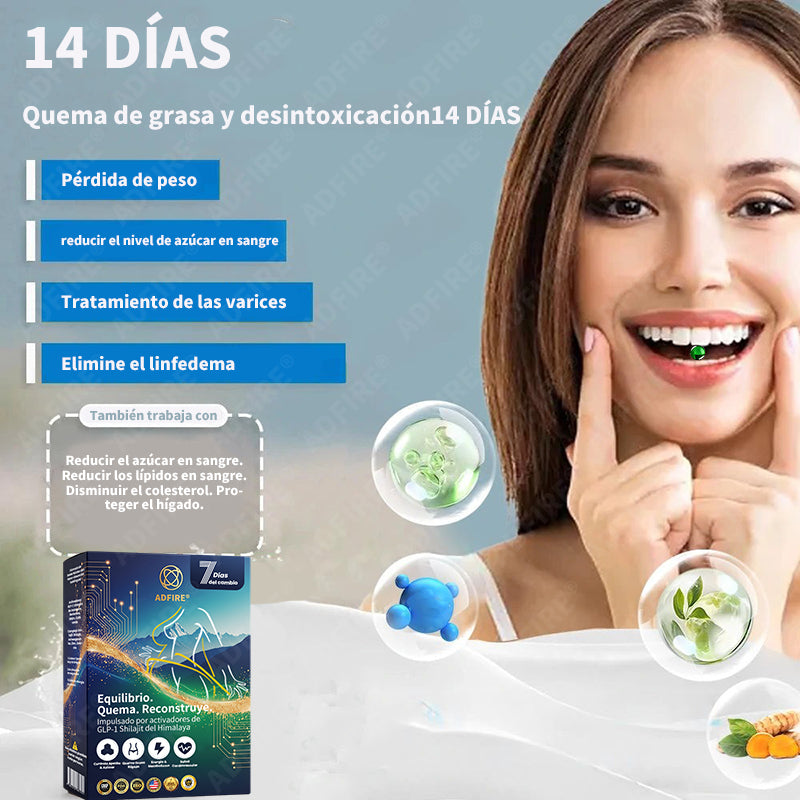 Controla tu apetito en minutos · Pierde 42 lbs en 60 días · 100% Natural