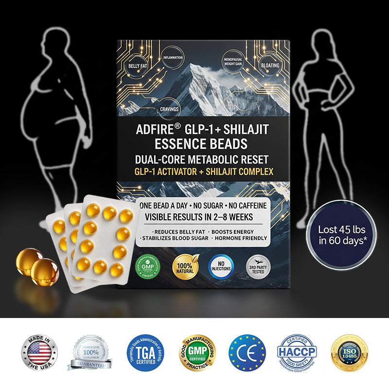 𝐀𝐝𝐟𝐢𝐫𝐞® 𝐆𝐋𝐏-𝟏 + 𝐒𝐡𝐢𝐥𝐚𝐣𝐢𝐭 𝐃𝐮𝐚𝐥-𝐂𝐨𝐫𝐞 𝐌𝐞𝐭𝐚𝐛𝐨𝐥𝐢𝐜 & 𝐑𝐞𝐬𝐭𝐨𝐫𝐚𝐭𝐢𝐨𝐧 𝐔𝐥𝐭𝐫𝐚-𝐂𝐨𝐧𝐜𝐞𝐧𝐭𝐫𝐚𝐭𝐞𝐝 𝐄𝐬𝐬𝐞𝐧𝐜𝐞 𝐁𝐞𝐚𝐝𝐬 — 𝐒𝐜𝐢𝐞𝐧𝐭𝐢𝐟𝐢𝐜 𝐅𝐚𝐭 𝐁𝐮𝐫𝐧 × 𝐇𝐞𝐫𝐛𝐚𝐥 𝐑𝐞𝐣𝐮𝐯𝐞𝐧𝐚𝐭𝐢𝐨𝐧, 𝐅𝐮𝐥𝐥𝐲 𝐀𝐜𝐭𝐢𝐯𝐚𝐭𝐢𝐧𝐠 𝐭𝐡𝐞 𝐁𝐨𝐝𝐲’𝐬 𝐌𝐞𝐭𝐚𝐛𝐨𝐥𝐢𝐜 𝐒𝐲𝐬𝐭𝐞𝐦 (✅ 𝐁𝐥𝐨𝐨𝐝 𝐒𝐮𝐠𝐚𝐫 𝐂𝐨𝐧𝐭𝐫𝐨𝐥, 𝐅𝐚𝐭 𝐋𝐨𝐬𝐬, 𝐇𝐞𝐚𝐫𝐭 𝐇𝐞𝐚𝐥𝐭𝐡, 𝐀𝐧𝐭𝐢-𝐀𝐠𝐢𝐧𝐠)