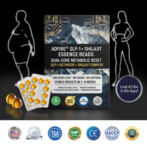 𝐀𝐝𝐟𝐢𝐫𝐞® 𝐆𝐋𝐏-𝟏 + 𝐒𝐡𝐢𝐥𝐚𝐣𝐢𝐭 𝐃𝐮𝐚𝐥-𝐂𝐨𝐫𝐞 𝐌𝐞𝐭𝐚𝐛𝐨𝐥𝐢𝐜 & 𝐑𝐞𝐬𝐭𝐨𝐫𝐚𝐭𝐢𝐨𝐧 𝐔𝐥𝐭𝐫𝐚-𝐂𝐨𝐧𝐜𝐞𝐧𝐭𝐫𝐚𝐭𝐞𝐝 𝐄𝐬𝐬𝐞𝐧𝐜𝐞 𝐁𝐞𝐚𝐝𝐬 — 𝐒𝐜𝐢𝐞𝐧𝐭𝐢𝐟𝐢𝐜 𝐅𝐚𝐭 𝐁𝐮𝐫𝐧 × 𝐇𝐞𝐫𝐛𝐚𝐥 𝐑𝐞𝐣𝐮𝐯𝐞𝐧𝐚𝐭𝐢𝐨𝐧, 𝐅𝐮𝐥𝐥𝐲 𝐀𝐜𝐭𝐢𝐯𝐚𝐭𝐢𝐧𝐠 𝐭𝐡𝐞 𝐁𝐨𝐝𝐲’𝐬 𝐌𝐞𝐭𝐚𝐛𝐨𝐥𝐢𝐜 𝐒𝐲𝐬𝐭𝐞𝐦 (✅ 𝐁𝐥𝐨𝐨𝐝 𝐒𝐮𝐠𝐚𝐫 𝐂𝐨𝐧𝐭𝐫𝐨𝐥, 𝐅𝐚𝐭 𝐋𝐨𝐬𝐬, 𝐇𝐞𝐚𝐫𝐭 𝐇𝐞𝐚𝐥𝐭𝐡, 𝐀𝐧𝐭𝐢-𝐀𝐠𝐢𝐧𝐠)