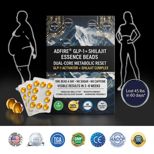𝐀𝐝𝐟𝐢𝐫𝐞® 𝐆𝐋𝐏-𝟏 + 𝐒𝐡𝐢𝐥𝐚𝐣𝐢𝐭 𝐃𝐮𝐚𝐥-𝐂𝐨𝐫𝐞 𝐌𝐞𝐭𝐚𝐛𝐨𝐥𝐢𝐜 & 𝐑𝐞𝐬𝐭𝐨𝐫𝐚𝐭𝐢𝐨𝐧 𝐔𝐥𝐭𝐫𝐚-𝐂𝐨𝐧𝐜𝐞𝐧𝐭𝐫𝐚𝐭𝐞𝐝 𝐄𝐬𝐬𝐞𝐧𝐜𝐞 𝐁𝐞𝐚𝐝𝐬 — 𝐒𝐜𝐢𝐞𝐧𝐭𝐢𝐟𝐢𝐜 𝐅𝐚𝐭 𝐁𝐮𝐫𝐧 × 𝐇𝐞𝐫𝐛𝐚𝐥 𝐑𝐞𝐣𝐮𝐯𝐞𝐧𝐚𝐭𝐢𝐨𝐧, 𝐅𝐮𝐥𝐥𝐲 𝐀𝐜𝐭𝐢𝐯𝐚𝐭𝐢𝐧𝐠 𝐭𝐡𝐞 𝐁𝐨𝐝𝐲’𝐬 𝐌𝐞𝐭𝐚𝐛𝐨𝐥𝐢𝐜 𝐒𝐲𝐬𝐭𝐞𝐦 (✅ 𝐁𝐥𝐨𝐨𝐝 𝐒𝐮𝐠𝐚𝐫 𝐂𝐨𝐧𝐭𝐫𝐨𝐥, 𝐅𝐚𝐭 𝐋𝐨𝐬𝐬, 𝐇𝐞𝐚𝐫𝐭 𝐇𝐞𝐚𝐥𝐭𝐡, 𝐀𝐧𝐭𝐢-𝐀𝐠𝐢𝐧𝐠)