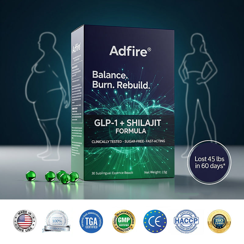 𝐀𝐝𝐟𝐢𝐫𝐞® 𝐆𝐋𝐏-𝟏 + 𝐒𝐡𝐢𝐥𝐚𝐣𝐢𝐭 𝐃𝐮𝐚𝐥-𝐂𝐨𝐫𝐞 𝐌𝐞𝐭𝐚𝐛𝐨𝐥𝐢𝐜 & 𝐑𝐞𝐬𝐭𝐨𝐫𝐚𝐭𝐢𝐨𝐧 𝐔𝐥𝐭𝐫𝐚-𝐂𝐨𝐧𝐜𝐞𝐧𝐭𝐫𝐚𝐭𝐞𝐝 𝐄𝐬𝐬𝐞𝐧𝐜𝐞 𝐁𝐞𝐚𝐝𝐬 — 𝐒𝐜𝐢𝐞𝐧𝐭𝐢𝐟𝐢𝐜 𝐅𝐚𝐭 𝐁𝐮𝐫𝐧 × 𝐇𝐞𝐫𝐛𝐚𝐥 𝐑𝐞𝐣𝐮𝐯𝐞𝐧𝐚𝐭𝐢𝐨𝐧, 𝐅𝐮𝐥𝐥𝐲 𝐀𝐜𝐭𝐢𝐯𝐚𝐭𝐢𝐧𝐠 𝐭𝐡𝐞 𝐁𝐨𝐝𝐲’𝐬 𝐌𝐞𝐭𝐚𝐛𝐨𝐥𝐢𝐜 𝐒𝐲𝐬𝐭𝐞𝐦 (✅ 𝐁𝐥𝐨𝐨𝐝 𝐒𝐮𝐠𝐚𝐫 𝐂𝐨𝐧𝐭𝐫𝐨𝐥, 𝐅𝐚𝐭 𝐋𝐨𝐬𝐬, 𝐇𝐞𝐚𝐫𝐭 𝐇𝐞𝐚𝐥𝐭𝐡, 𝐀𝐧𝐭𝐢-𝐀𝐠𝐢𝐧𝐠)