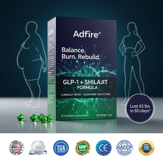 𝐀𝐝𝐟𝐢𝐫𝐞® 𝐆𝐋𝐏-𝟏 + 𝐒𝐡𝐢𝐥𝐚𝐣𝐢𝐭 𝐃𝐮𝐚𝐥-𝐂𝐨𝐫𝐞 𝐌𝐞𝐭𝐚𝐛𝐨𝐥𝐢𝐜 & 𝐑𝐞𝐬𝐭𝐨𝐫𝐚𝐭𝐢𝐨𝐧 𝐔𝐥𝐭𝐫𝐚-𝐂𝐨𝐧𝐜𝐞𝐧𝐭𝐫𝐚𝐭𝐞𝐝 𝐄𝐬𝐬𝐞𝐧𝐜𝐞 𝐁𝐞𝐚𝐝𝐬 — 𝐒𝐜𝐢𝐞𝐧𝐭𝐢𝐟𝐢𝐜 𝐅𝐚𝐭 𝐁𝐮𝐫𝐧 × 𝐇𝐞𝐫𝐛𝐚𝐥 𝐑𝐞𝐣𝐮𝐯𝐞𝐧𝐚𝐭𝐢𝐨𝐧, 𝐅𝐮𝐥𝐥𝐲 𝐀𝐜𝐭𝐢𝐯𝐚𝐭𝐢𝐧𝐠 𝐭𝐡𝐞 𝐁𝐨𝐝𝐲’𝐬 𝐌𝐞𝐭𝐚𝐛𝐨𝐥𝐢𝐜 𝐒𝐲𝐬𝐭𝐞𝐦 (✅ 𝐁𝐥𝐨𝐨𝐝 𝐒𝐮𝐠𝐚𝐫 𝐂𝐨𝐧𝐭𝐫𝐨𝐥, 𝐅𝐚𝐭 𝐋𝐨𝐬𝐬, 𝐇𝐞𝐚𝐫𝐭 𝐇𝐞𝐚𝐥𝐭𝐡, 𝐀𝐧𝐭𝐢-𝐀𝐠𝐢𝐧𝐠)