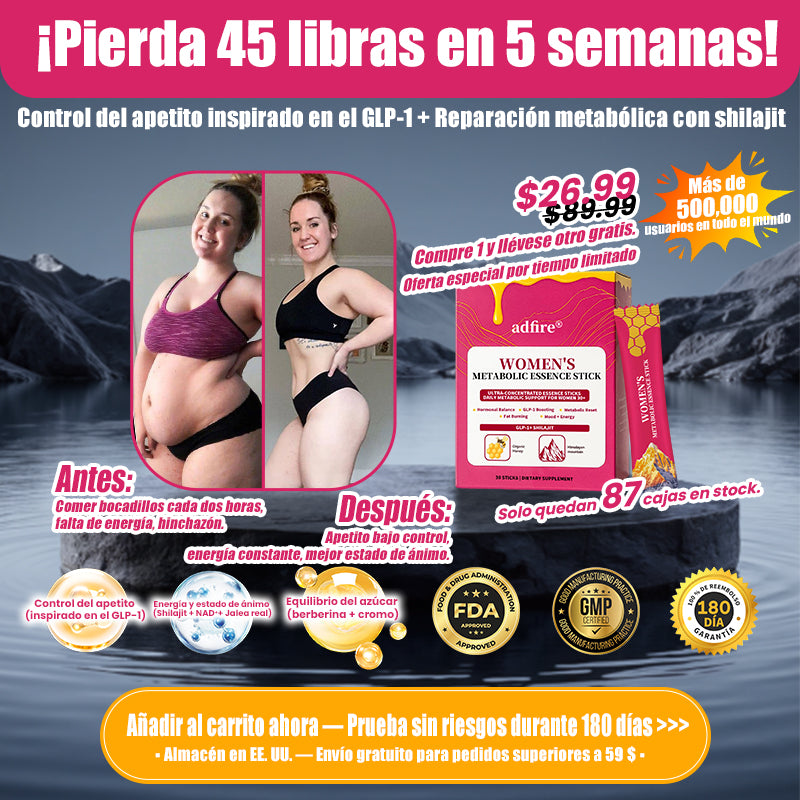 ADFIRE® BALANCE BURN BEAUTIFY ESENCIA METABÓLICA PARA MUJERES GLP-1 + SHILAJIT + JALEA REAL EN BARRA