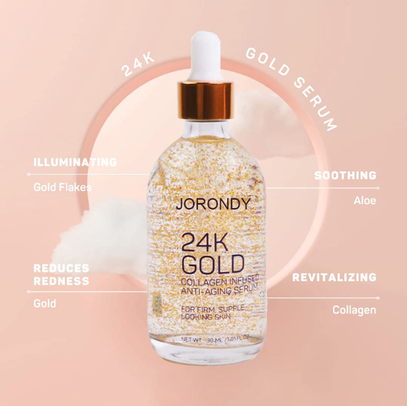 JORONDY® Nourishing Anti-Aging 24k Gold & Collagen Serum- Boosts Firmness, Hydration, and Radiance