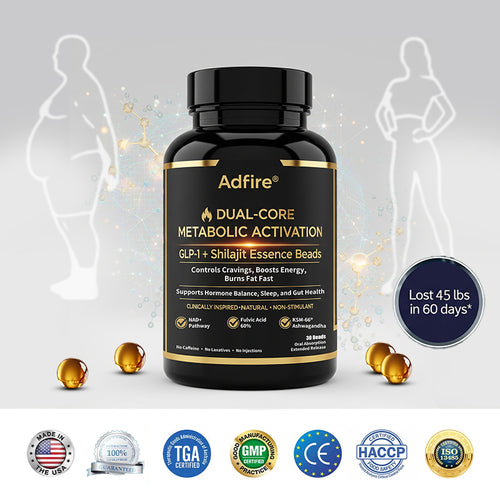 𝐀𝐝𝐟𝐢𝐫𝐞® 𝐆𝐋𝐏-𝟏 + 𝐒𝐡𝐢𝐥𝐚𝐣𝐢𝐭 𝐃𝐮𝐚𝐥-𝐂𝐨𝐫𝐞 𝐌𝐞𝐭𝐚𝐛𝐨𝐥𝐢𝐜 & 𝐑𝐞𝐬𝐭𝐨𝐫𝐚𝐭𝐢𝐨𝐧 𝐔𝐥𝐭𝐫𝐚-𝐂𝐨𝐧𝐜𝐞𝐧𝐭𝐫𝐚𝐭𝐞𝐝 𝐄𝐬𝐬𝐞𝐧𝐜𝐞 𝐁𝐞𝐚𝐝𝐬 — 𝐒𝐜𝐢𝐞𝐧𝐭𝐢𝐟𝐢𝐜 𝐅𝐚𝐭 𝐁𝐮𝐫𝐧 × 𝐇𝐞𝐫𝐛𝐚𝐥 𝐑𝐞𝐣𝐮𝐯𝐞𝐧𝐚𝐭𝐢𝐨𝐧, 𝐅𝐮𝐥𝐥𝐲 𝐀𝐜𝐭𝐢𝐯𝐚𝐭𝐢𝐧𝐠 𝐭𝐡𝐞 𝐁𝐨𝐝𝐲’𝐬 𝐌𝐞𝐭𝐚𝐛𝐨𝐥𝐢𝐜 𝐒𝐲𝐬𝐭𝐞𝐦 (✅ 𝐁𝐥𝐨𝐨𝐝 𝐒𝐮𝐠𝐚𝐫 𝐂𝐨𝐧𝐭𝐫𝐨𝐥, 𝐅𝐚𝐭 𝐋𝐨𝐬𝐬, 𝐇𝐞𝐚𝐫𝐭 𝐇𝐞𝐚𝐥𝐭𝐡, 𝐀𝐧𝐭𝐢-𝐀𝐠𝐢𝐧𝐠)