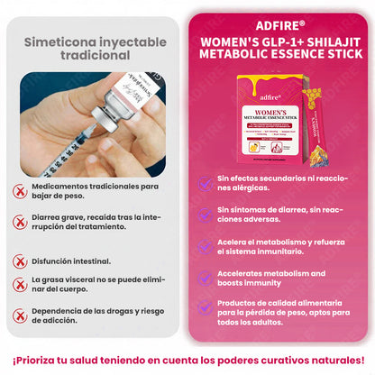 ADFIRE® BALANCE BURN BEAUTIFY ESENCIA METABÓLICA PARA MUJERES GLP-1 + SHILAJIT + JALEA REAL EN BARRA