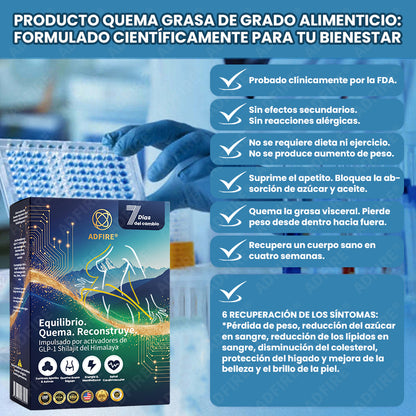 Controla tu apetito en minutos · Pierde 42 lbs en 60 días · 100% Natural