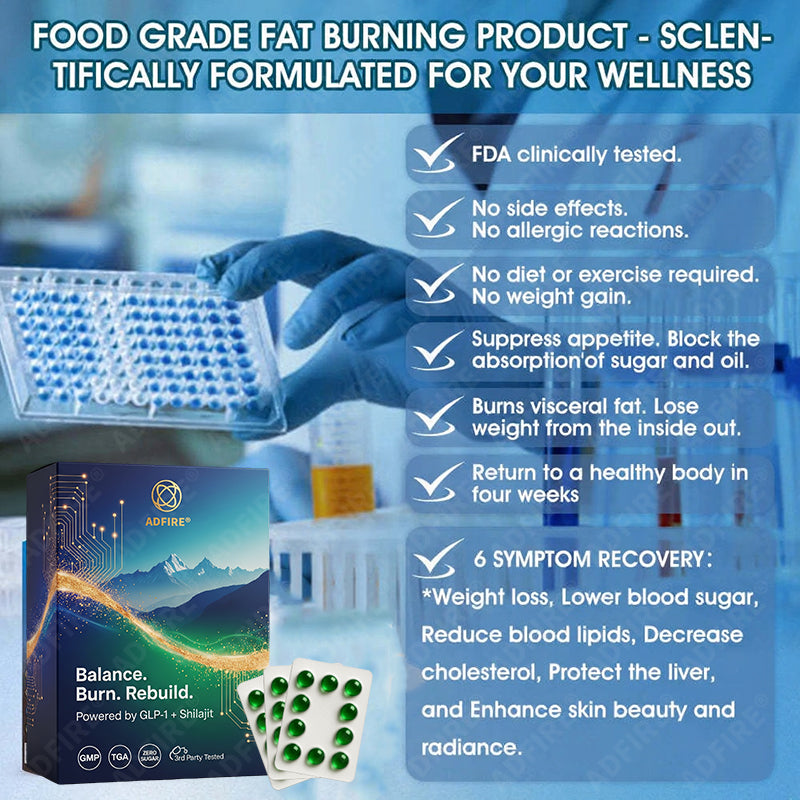 𝐀𝐝𝐟𝐢𝐫𝐞® 𝐆𝐋𝐏-𝟏 + 𝐒𝐡𝐢𝐥𝐚𝐣𝐢𝐭 𝐃𝐮𝐚𝐥-𝐂𝐨𝐫𝐞 𝐌𝐞𝐭𝐚𝐛𝐨𝐥𝐢𝐜 & 𝐑𝐞𝐬𝐭𝐨𝐫𝐚𝐭𝐢𝐨𝐧 𝐔𝐥𝐭𝐫𝐚-𝐂𝐨𝐧𝐜𝐞𝐧𝐭𝐫𝐚𝐭𝐞𝐝 𝐄𝐬𝐬𝐞𝐧𝐜𝐞 𝐁𝐞𝐚𝐝𝐬 — 𝐒𝐜𝐢𝐞𝐧𝐭𝐢𝐟𝐢𝐜 𝐅𝐚𝐭 𝐁𝐮𝐫𝐧 × 𝐇𝐞𝐫𝐛𝐚𝐥 𝐑𝐞𝐣𝐮𝐯𝐞𝐧𝐚𝐭𝐢𝐨𝐧, 𝐅𝐮𝐥𝐥𝐲 𝐀𝐜𝐭𝐢𝐯𝐚𝐭𝐢𝐧𝐠 𝐭𝐡𝐞 𝐁𝐨𝐝𝐲’𝐬 𝐌𝐞𝐭𝐚𝐛𝐨𝐥𝐢𝐜 𝐒𝐲𝐬𝐭𝐞𝐦 (✅ 𝐁𝐥𝐨𝐨𝐝 𝐒𝐮𝐠𝐚𝐫 𝐂𝐨𝐧𝐭𝐫𝐨𝐥, 𝐅𝐚𝐭 𝐋𝐨𝐬𝐬, 𝐇𝐞𝐚𝐫𝐭 𝐇𝐞𝐚𝐥𝐭𝐡, 𝐀𝐧𝐭𝐢-𝐀𝐠𝐢𝐧𝐠)