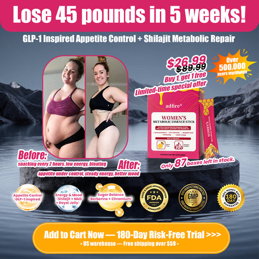 ADFIRE® BALANCE BURN BEAUTIFY WOMEN'S GLP-1+SHILAJIT+ ROYAL JELLY METABOLIC ESSENCE STICK