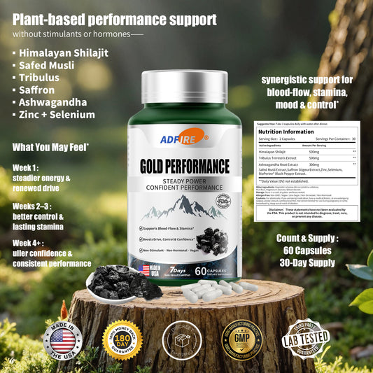 𝐀𝐝𝐟𝐢𝐫𝐞® 𝐆𝐨𝐥𝐝 𝐏𝐞𝐫𝐟𝐨𝐫𝐦𝐚𝐧𝐜𝐞 𝐂𝐚𝐩𝐬𝐮𝐥𝐞𝐬 — 𝐍𝐚𝐭𝐮𝐫𝐚𝐥 𝐒𝐢𝐳𝐞 & 𝐒𝐭𝐚𝐦𝐢𝐧𝐚 𝐄𝐧𝐡𝐚𝐧𝐜𝐞𝐫