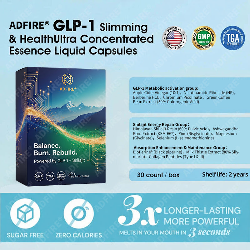 𝐀𝐝𝐟𝐢𝐫𝐞® 𝐆𝐋𝐏-𝟏 + 𝐒𝐡𝐢𝐥𝐚𝐣𝐢𝐭 𝐃𝐮𝐚𝐥-𝐂𝐨𝐫𝐞 𝐌𝐞𝐭𝐚𝐛𝐨𝐥𝐢𝐜 & 𝐑𝐞𝐬𝐭𝐨𝐫𝐚𝐭𝐢𝐨𝐧 𝐔𝐥𝐭𝐫𝐚-𝐂𝐨𝐧𝐜𝐞𝐧𝐭𝐫𝐚𝐭𝐞𝐝 𝐄𝐬𝐬𝐞𝐧𝐜𝐞 𝐁𝐞𝐚𝐝𝐬 — 𝐒𝐜𝐢𝐞𝐧𝐭𝐢𝐟𝐢𝐜 𝐅𝐚𝐭 𝐁𝐮𝐫𝐧 × 𝐇𝐞𝐫𝐛𝐚𝐥 𝐑𝐞𝐣𝐮𝐯𝐞𝐧𝐚𝐭𝐢𝐨𝐧, 𝐅𝐮𝐥𝐥𝐲 𝐀𝐜𝐭𝐢𝐯𝐚𝐭𝐢𝐧𝐠 𝐭𝐡𝐞 𝐁𝐨𝐝𝐲’𝐬 𝐌𝐞𝐭𝐚𝐛𝐨𝐥𝐢𝐜 𝐒𝐲𝐬𝐭𝐞𝐦 (✅ 𝐁𝐥𝐨𝐨𝐝 𝐒𝐮𝐠𝐚𝐫 𝐂𝐨𝐧𝐭𝐫𝐨𝐥, 𝐅𝐚𝐭 𝐋𝐨𝐬𝐬, 𝐇𝐞𝐚𝐫𝐭 𝐇𝐞𝐚𝐥𝐭𝐡, 𝐀𝐧𝐭𝐢-𝐀𝐠𝐢𝐧𝐠)