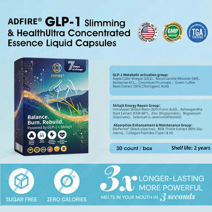 𝐀𝐝𝐟𝐢𝐫𝐞® 𝐆𝐋𝐏-𝟏 + 𝐒𝐡𝐢𝐥𝐚𝐣𝐢𝐭 𝐃𝐮𝐚𝐥-𝐂𝐨𝐫𝐞 𝐌𝐞𝐭𝐚𝐛𝐨𝐥𝐢𝐜 & 𝐑𝐞𝐬𝐭𝐨𝐫𝐚𝐭𝐢𝐨𝐧 𝐔𝐥𝐭𝐫𝐚-𝐂𝐨𝐧𝐜𝐞𝐧𝐭𝐫𝐚𝐭𝐞𝐝 𝐄𝐬𝐬𝐞𝐧𝐜𝐞 𝐁𝐞𝐚𝐝𝐬 — 𝐒𝐜𝐢𝐞𝐧𝐭𝐢𝐟𝐢𝐜 𝐅𝐚𝐭 𝐁𝐮𝐫𝐧 × 𝐇𝐞𝐫𝐛𝐚𝐥 𝐑𝐞𝐣𝐮𝐯𝐞𝐧𝐚𝐭𝐢𝐨𝐧, 𝐅𝐮𝐥𝐥𝐲 𝐀𝐜𝐭𝐢𝐯𝐚𝐭𝐢𝐧𝐠 𝐭𝐡𝐞 𝐁𝐨𝐝𝐲’𝐬 𝐌𝐞𝐭𝐚𝐛𝐨𝐥𝐢𝐜 𝐒𝐲𝐬𝐭𝐞𝐦 (✅ 𝐁𝐥𝐨𝐨𝐝 𝐒𝐮𝐠𝐚𝐫 𝐂𝐨𝐧𝐭𝐫𝐨𝐥, 𝐅𝐚𝐭 𝐋𝐨𝐬𝐬, 𝐇𝐞𝐚𝐫𝐭 𝐇𝐞𝐚𝐥𝐭𝐡, 𝐀𝐧𝐭𝐢-𝐀𝐠𝐢𝐧𝐠)